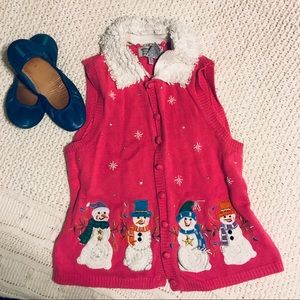 Pink Snowman Vest | Holiday Vest | Christmas
